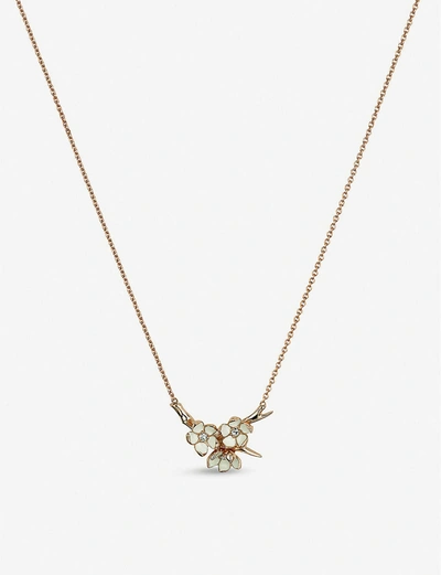 Shaun Leane Cherry Blossom Gold-plated Vermeil Silver And Diamond Necklace In Rose Gold