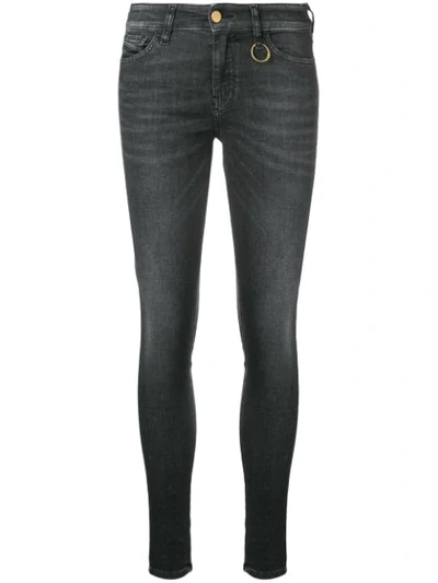 Diesel Slandy Skinny Mid-rise Stretch-denim Jeans In Black