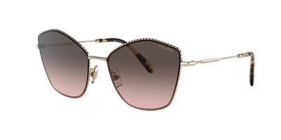 Miu Miu Woman Sunglasses Mu 60vs Core Collection In Pink Gradient Grey