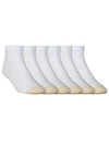 Gold Toe Cotton Cushion Ankle Socks 6-pack In White