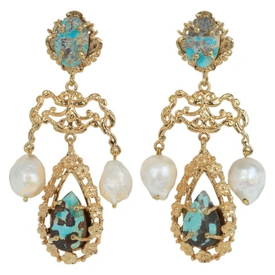 Christie Nicolaides Liliana Earrings Turquoise In Gold