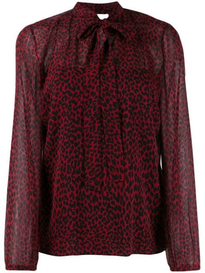 Red Valentino All-over Leopard Printed Blouse In Red