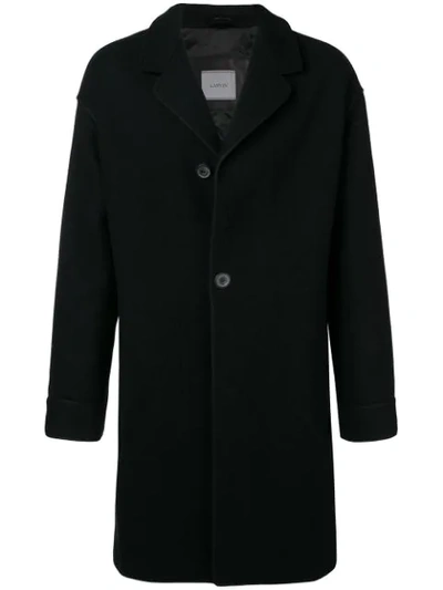 Lanvin Single-breasted Buttoned Coat In Navy