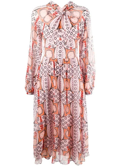 Temperley London Printed Twist Dress In Pink