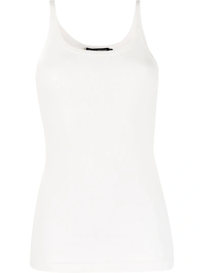 Dolce & Gabbana Ribbed Vest Top In White