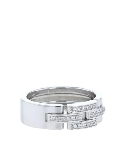 Pre-owned Cartier 2010s  18kt White Gold Diamond Maillon Trouserhère Ring