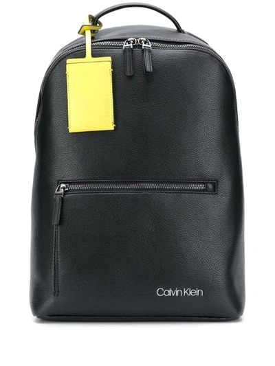 Calvin Klein Logo Tag Backpack In Black