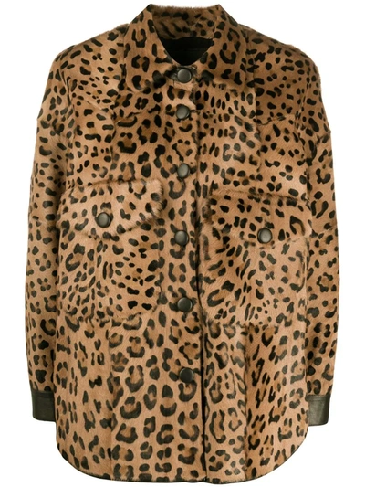 Simonetta Ravizza Zaira Leopard Print Jacket In Brown