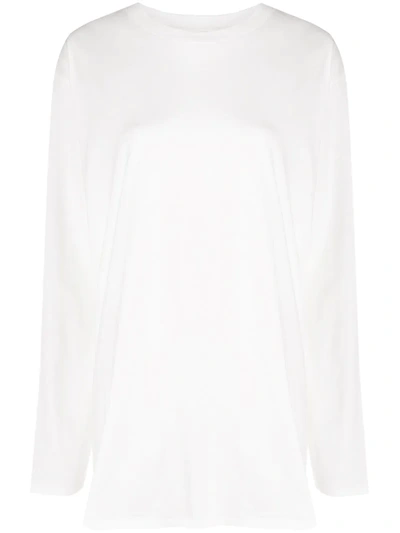 The Row Autie Long-sleeved Cotton T-shirt In White