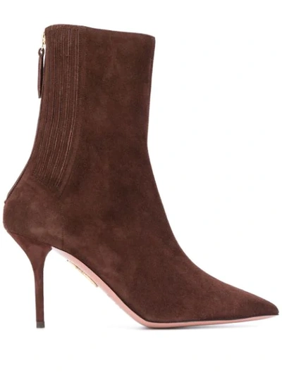 Aquazzura Saint Honore' 35mm Booties In Brown