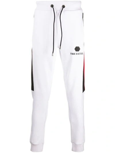 Philipp Plein Skull Track Trousers In White