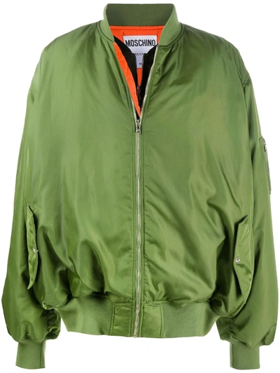 Moschino Oversize Bomber Jacket In Green