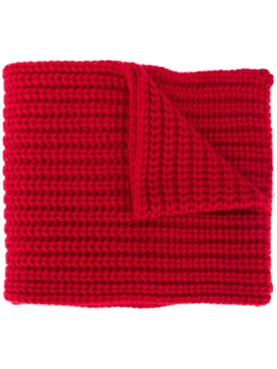 Dsquared2 Knitted Logo Scarf In Red