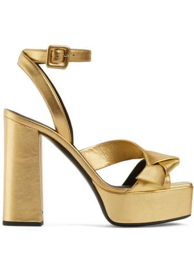 Giuseppe Zanotti Women's Laila Metallic Leather Platform Sandals In Gold