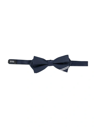 Hugo Boss Kids' Striped Bow Tie In Blue