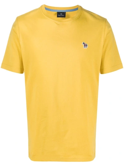Ps By Paul Smith Zebra Logo Organic Cotton T-shirt In Yellow
