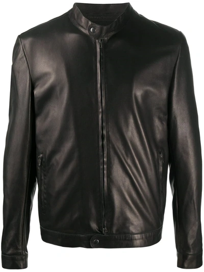 Salvatore Santoro Zip-up Leather Jacket In Black