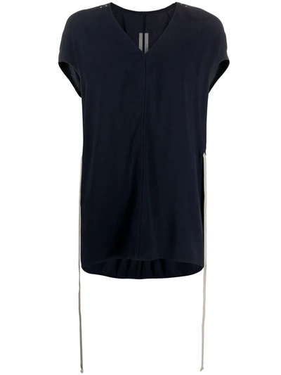 Rick Owens Gathered Waist Tunic In Blue