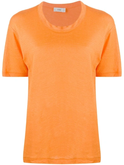 Closed Plain Crew-neck T-shirt In Orange