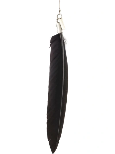 Ann Demeulemeester Feather Pendant Single Earring In Black