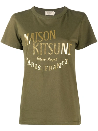 Maison Kitsuné Logo Print T-shirt In Green