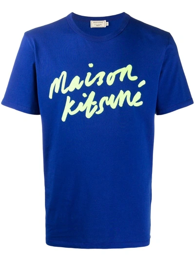 Maison Kitsuné Maison Kitsune Blue Handwriting T-shirt