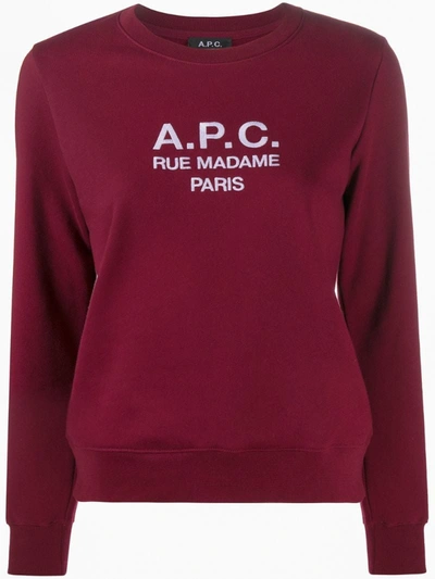Apc Rue Madame Paris Sweatshirt In Red