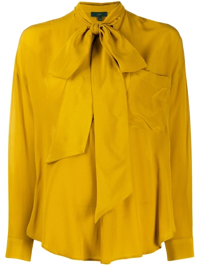 Jejia Pussy-bow Blouse In Yellow