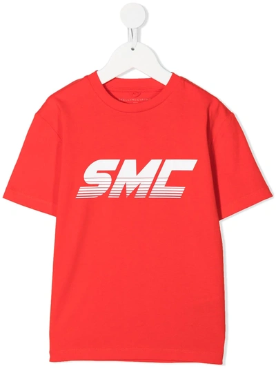 Stella Mccartney Teen Smc Logo Cotton T-shirt In Red