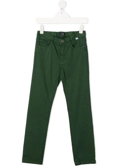 Il Gufo Kids' Cotton Slim-fit Trousers In Green