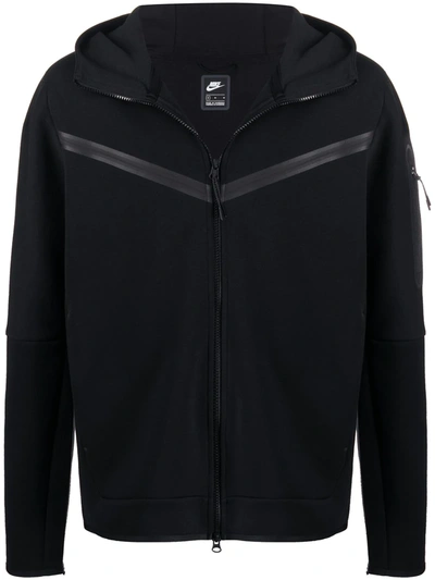 Nike Cotton Blend Zip-up Sweatshirt Hoodie In Black