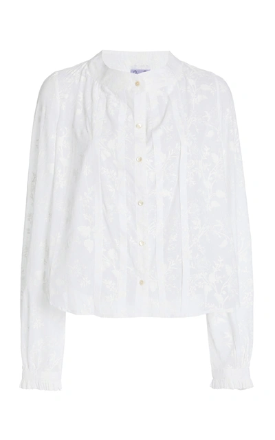 Thierry Colson Fantine Floral Cotton Top In White