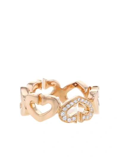 Pre-owned Cartier 2010s  18kt Gold Diamond Coeur Et Symbole Ring