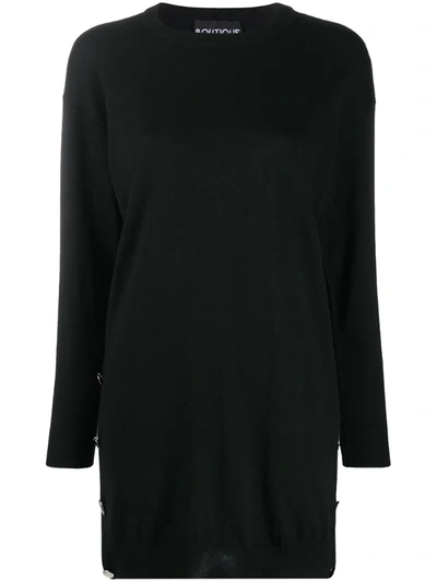 Boutique Moschino Side-button Jumper Dress In Black