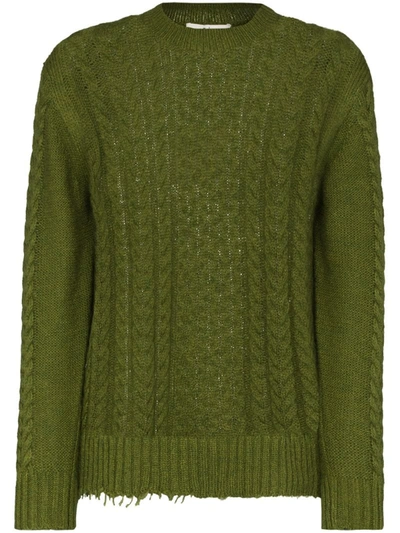 Tibi Green Nuage Cable Knit Jumper