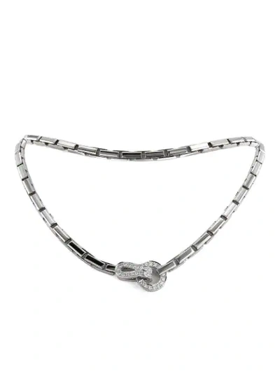Pre-owned Cartier 2000s  18kt White Gold Diamond Agrafe Necklace