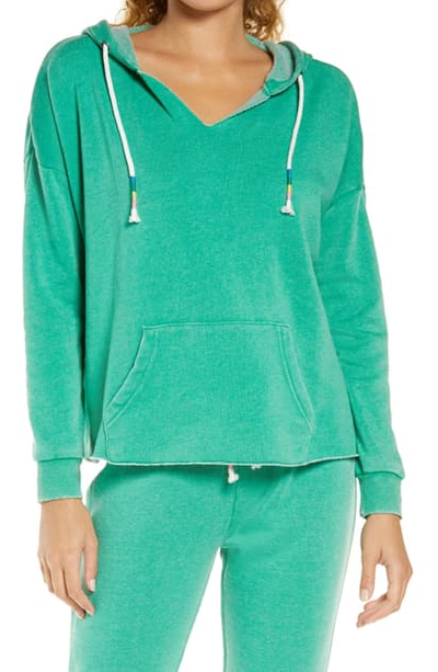 Vintage Havana Cord Hoodie In Surf Green