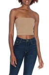 Susana Monaco Core Crop Tube Top In Toasted Almond