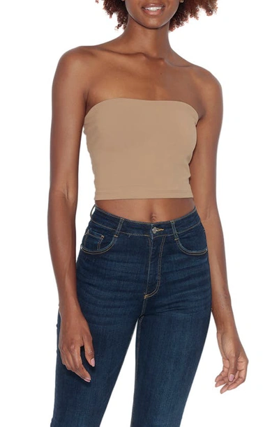 Susana Monaco Core Crop Tube Top In Toasted Almond