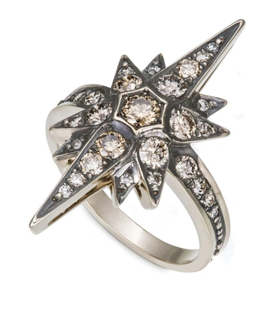 Hstern Noble Gold And Diamond Stars Ring