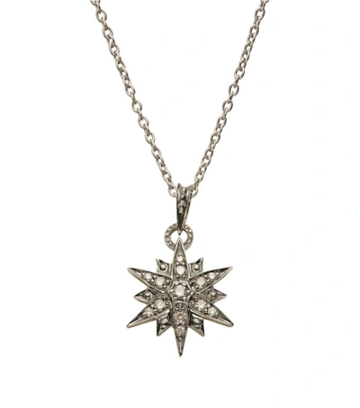 Hstern Noble Gold And Diamond Stars Pendant Necklace