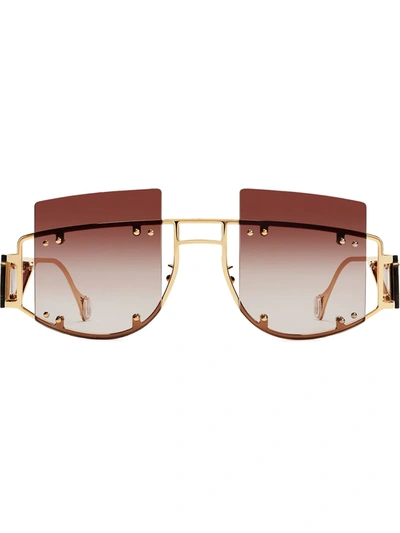 Fenty Antisocial 47mm Geometric Sunglasses In Brown Gradient