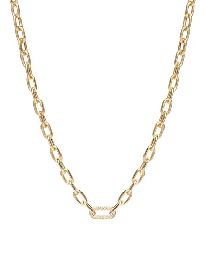 Zoë Chicco Women's 14k Yellow Gold & Diamond Medium Square-oval Link Necklace