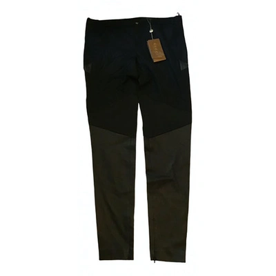 Pre-owned Gucci Leather Slim Trousers In Black