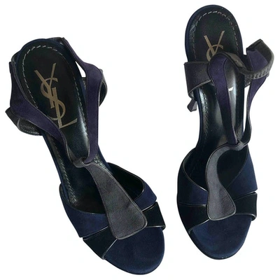 Pre-owned Saint Laurent Sandals In Purple