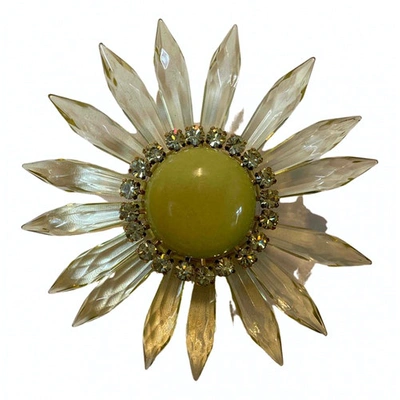 Pre-owned Marni Yellow Crystal Pins & Brooches