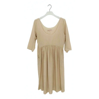 Pre-owned Marni Mid-length Dress In Beige