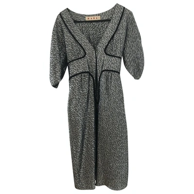 Pre-owned Marni Silk Mid-length Dress In Silver