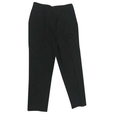 Pre-owned Max Mara Wool Carot Pants In Black