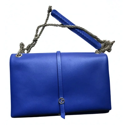 Pre-owned Giorgio Armani Leather Clutch Bag In Blue
